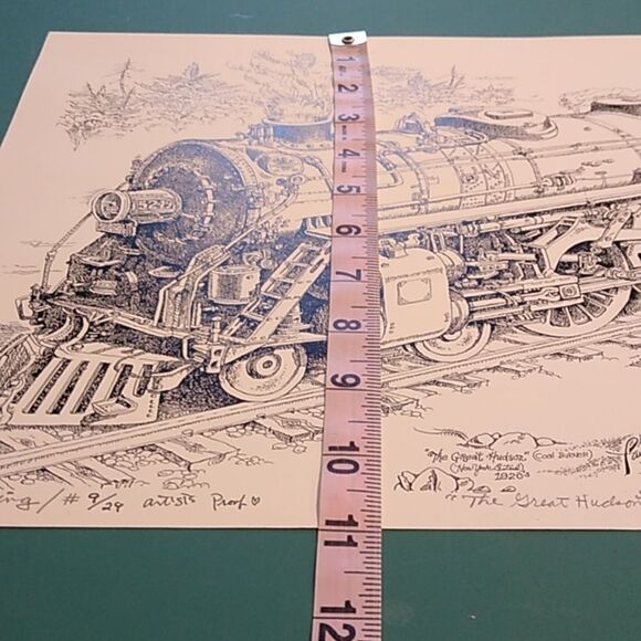 Paul Anthony Lee Vintage Train Art Print "The Great Hudson New York Central 1920 - Picture 10 of 14